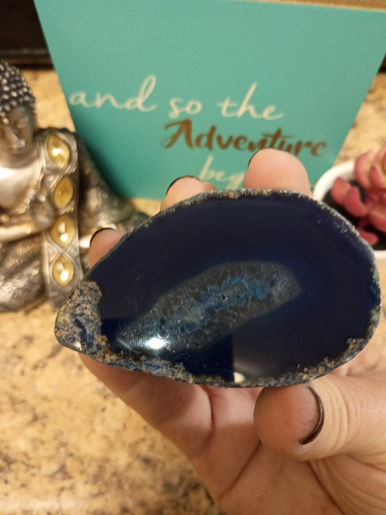 Other - Blue Agate From Brazil Decorative Geode Slice - Home Accent
